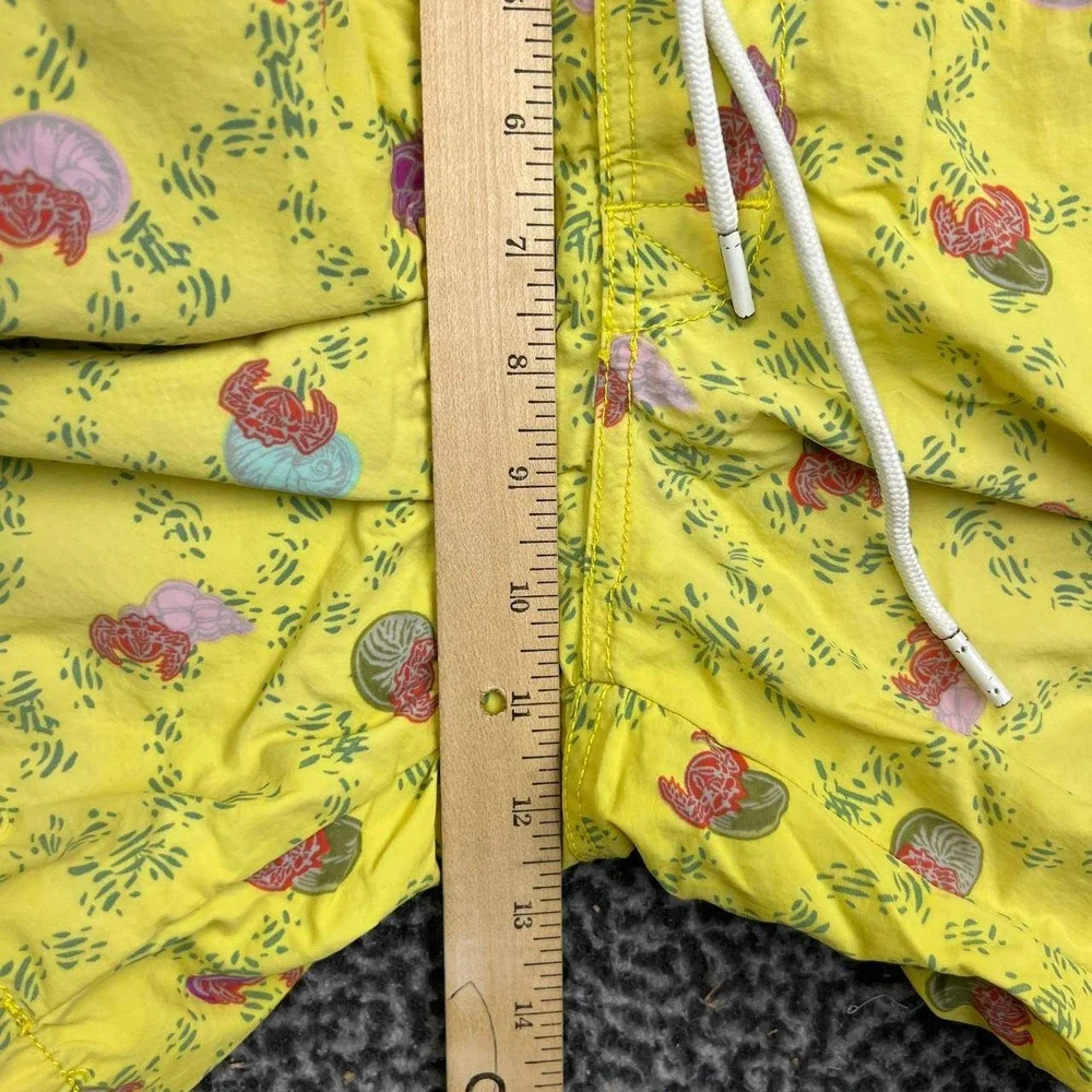 Rodd & Gunn Swim Shorts Men Medium Yellow Hermit Crab Print Trunks M